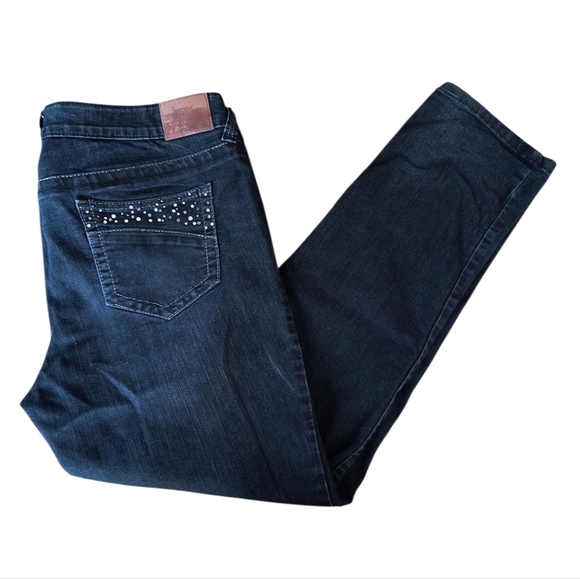 Maurices Denim - Maurices Dark Blue Skinny Jeans with Embellished Pockets Size 18